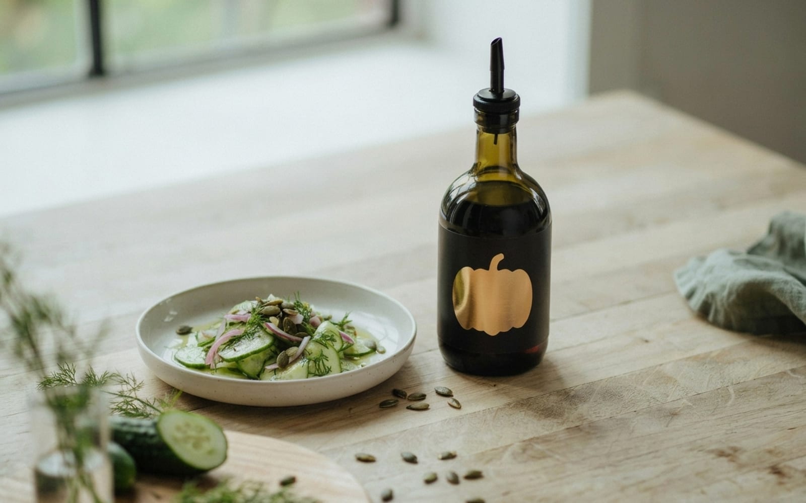 Relacionado: Ensalada de pepino con aceite de calabaza