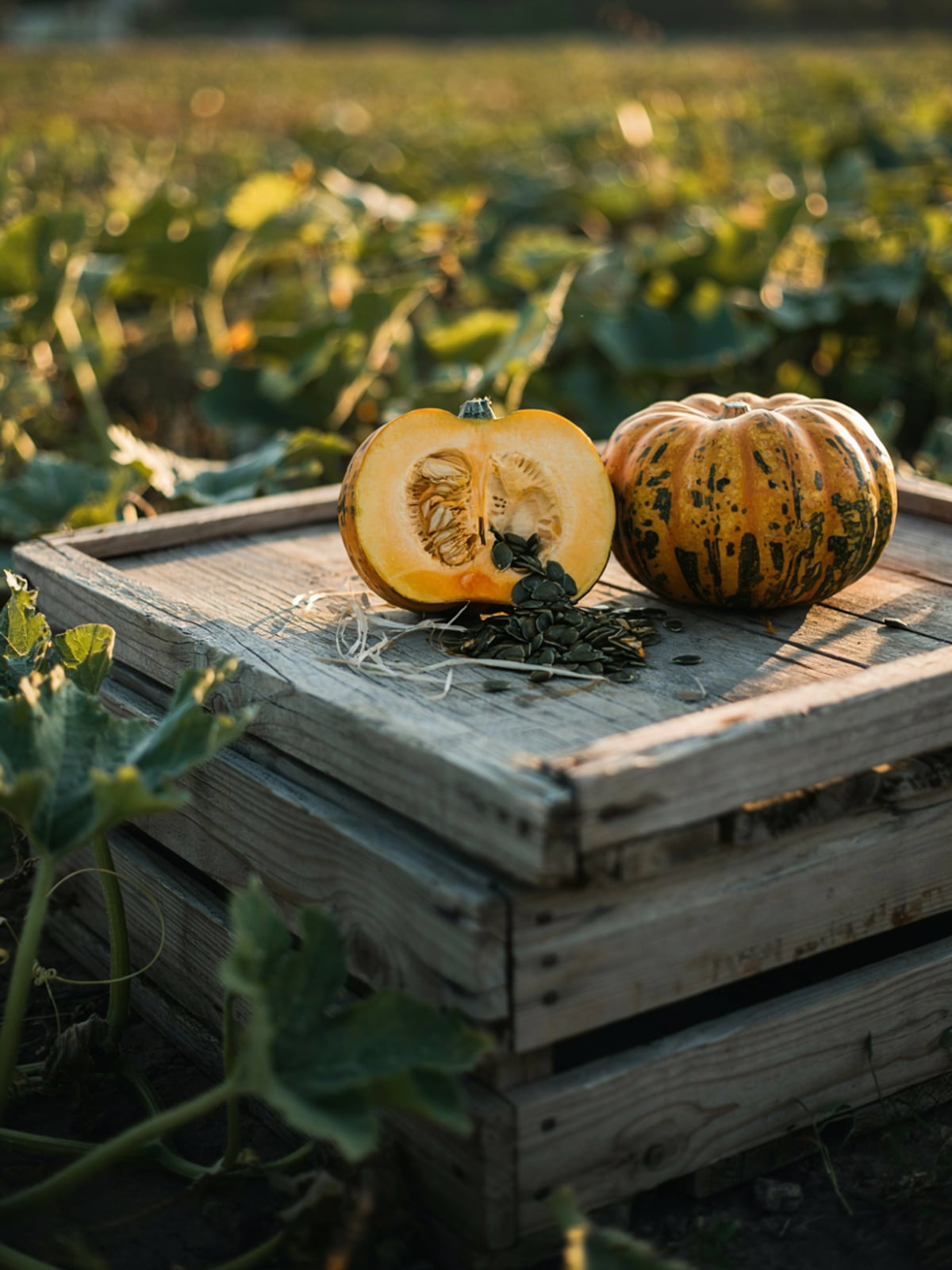 Cosecha de la calabaza oleaginosa de Estiria