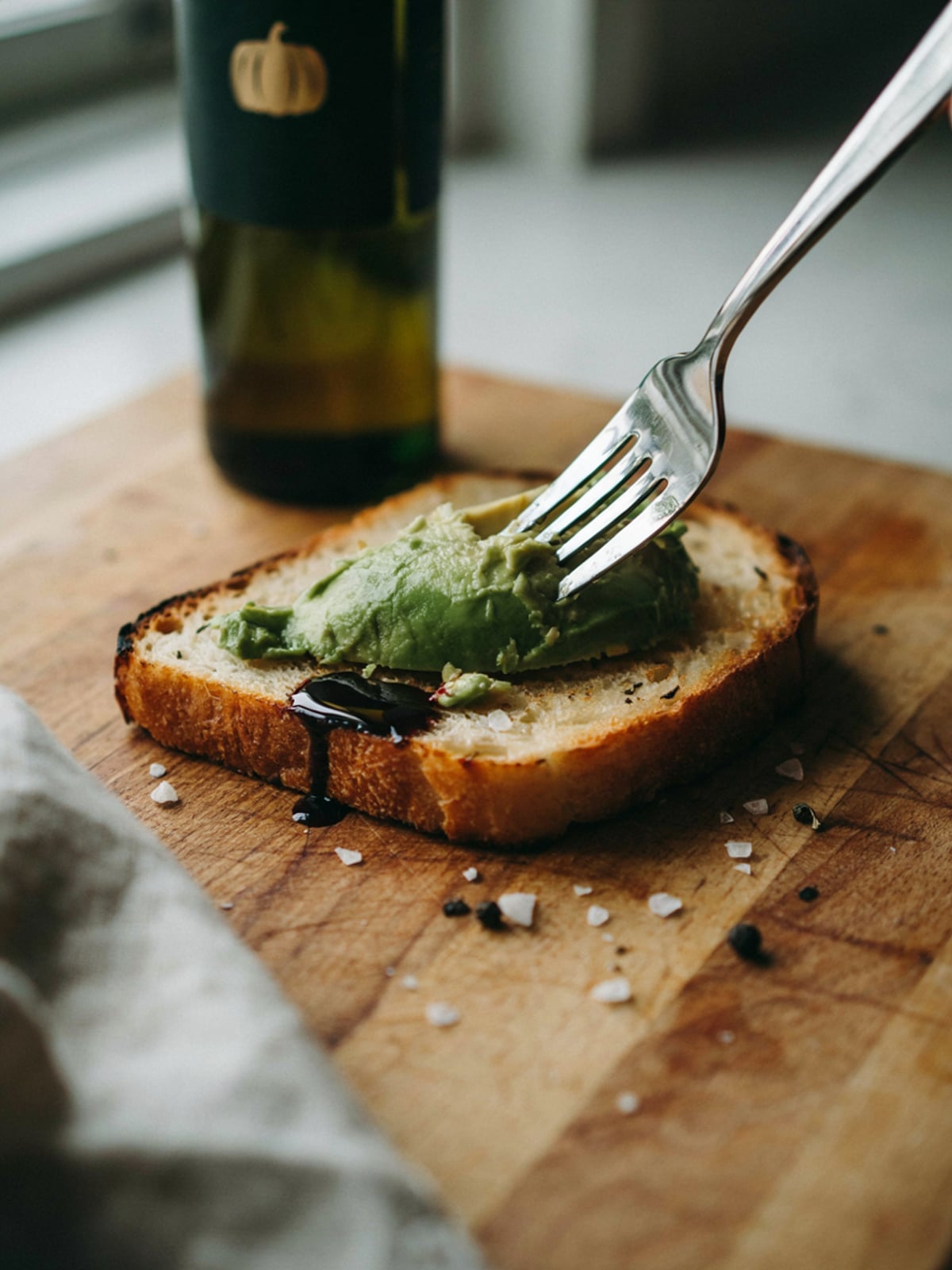 Tostada de aguacate con aceite de calabaza