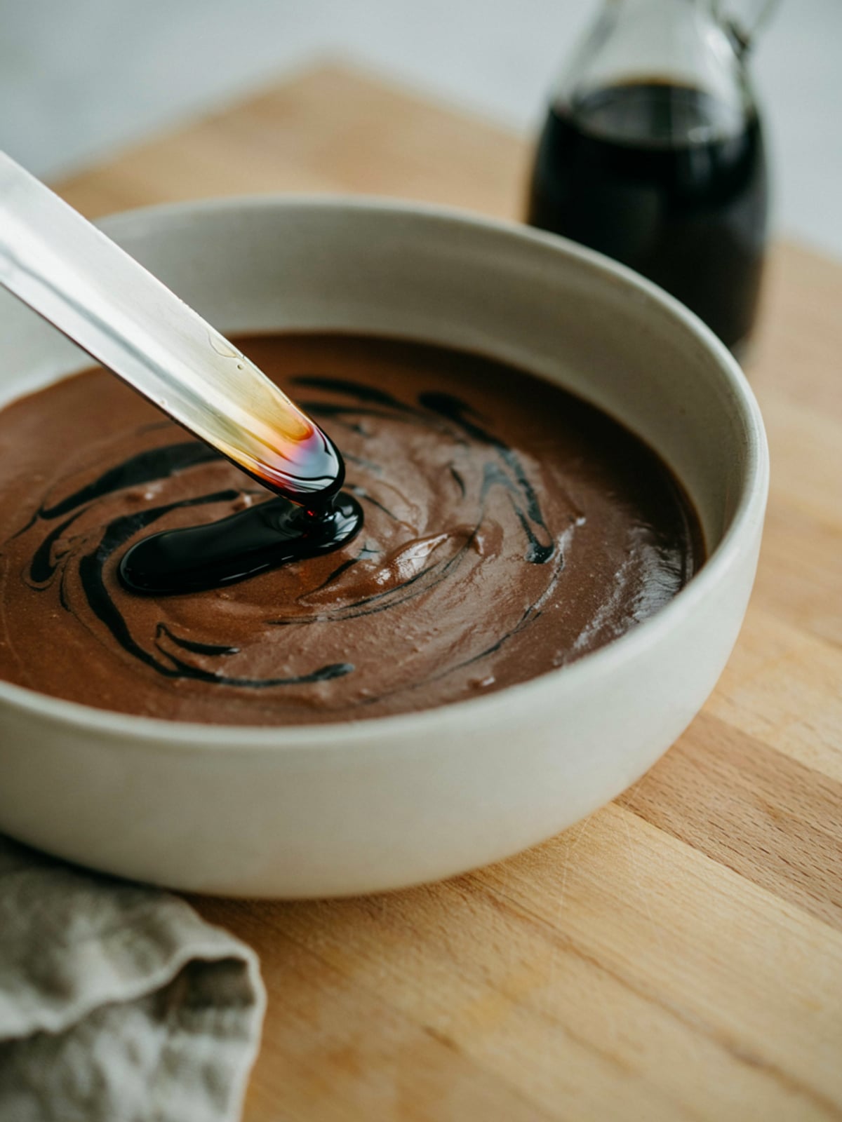 Mousse de chocolate con aceite de calabaza