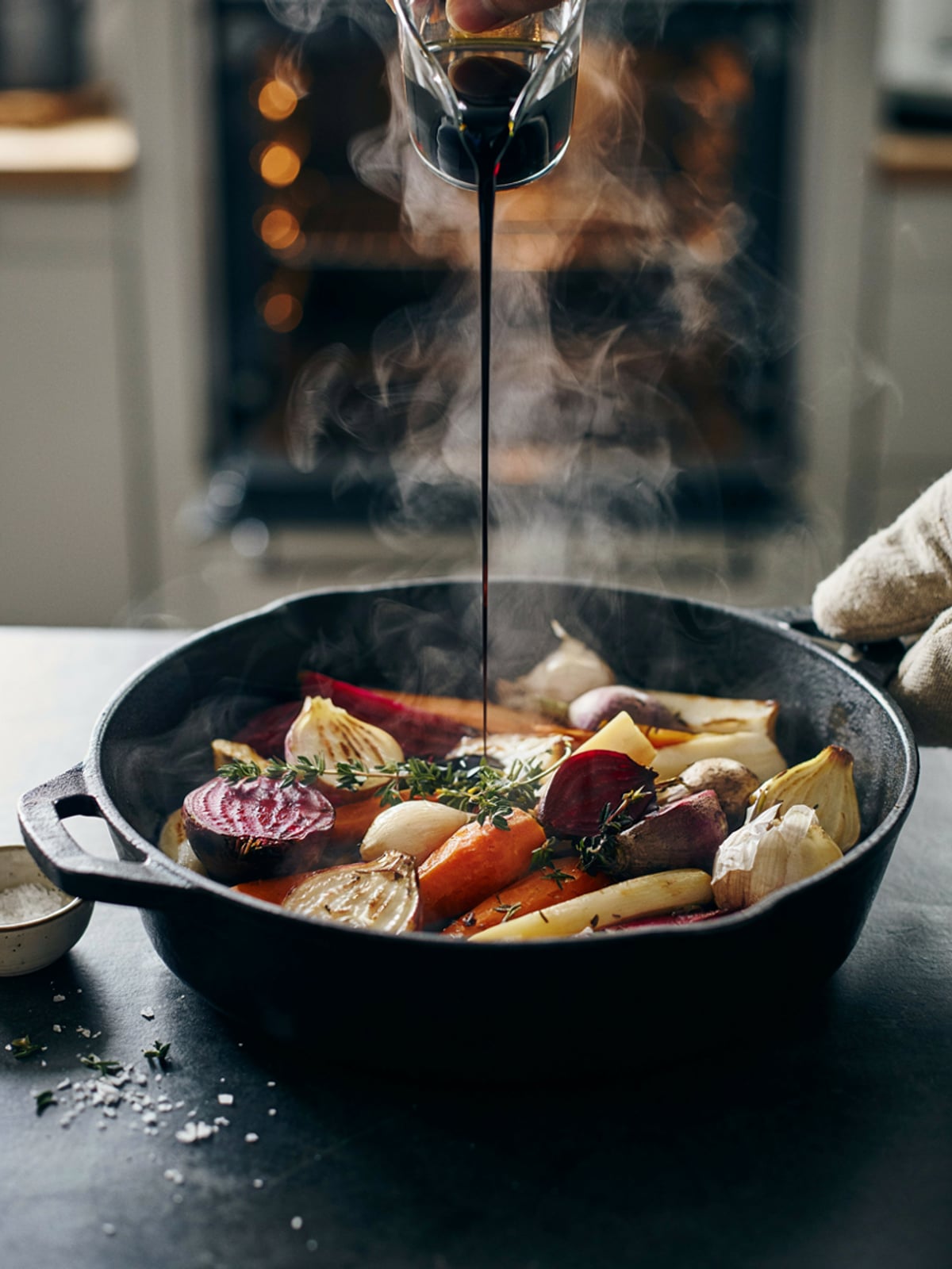 Verduras al horno con aceite de calabaza