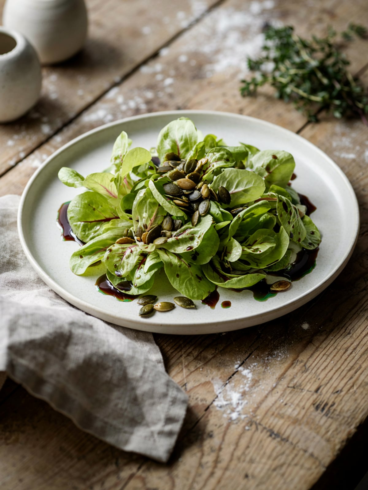 Ensalada estiria con aceite de calabaza